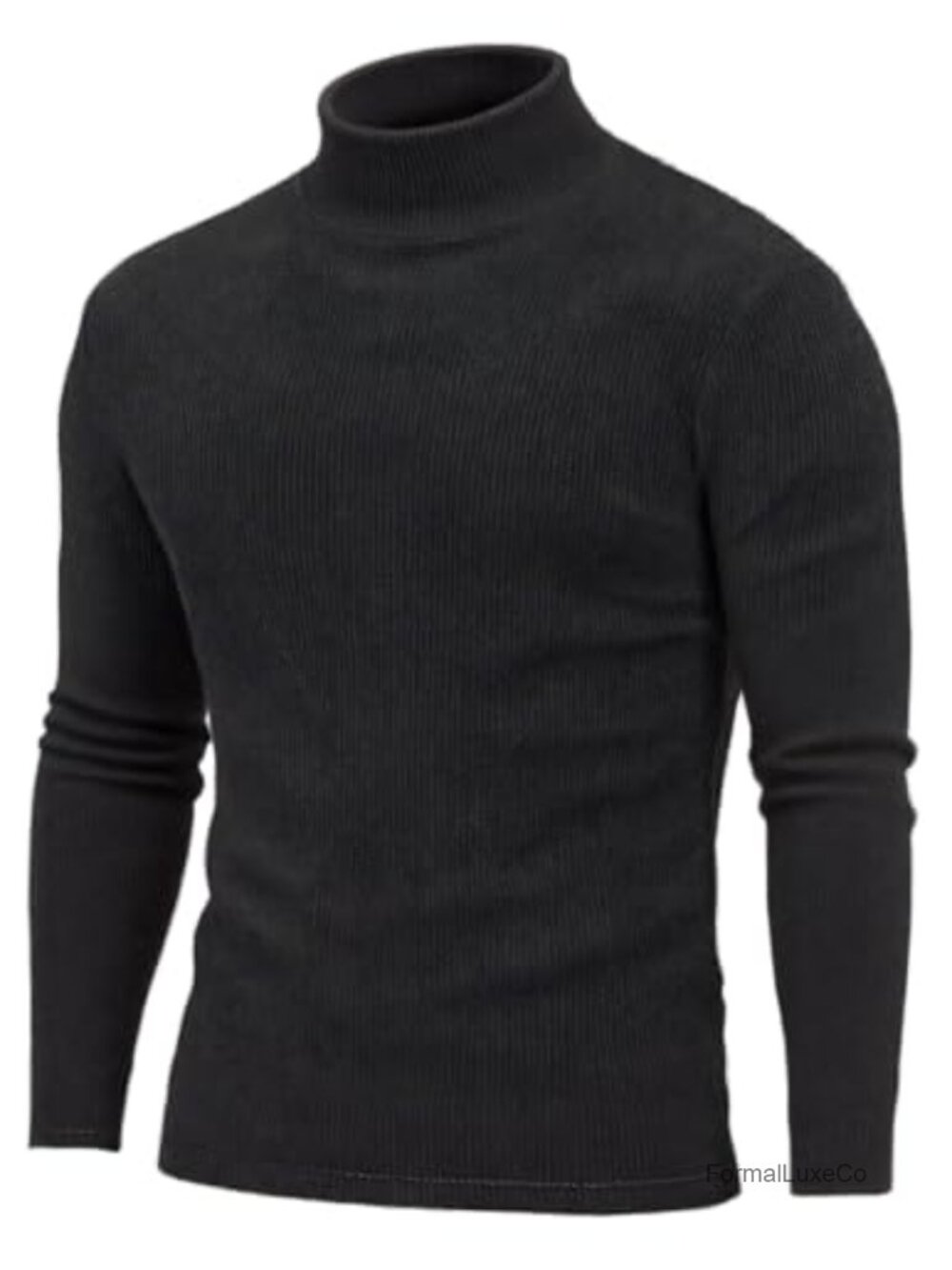 Men's Turtleneck Sweater Long Sleeve Slim Fit Casual Ribbed Knit Pullover